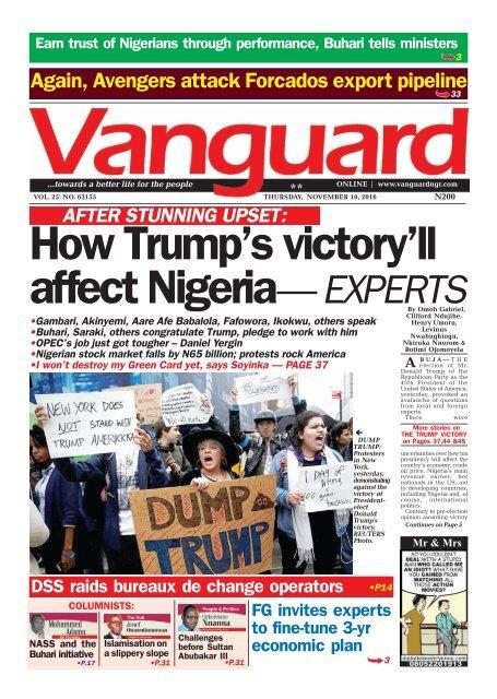How Trump's victory'll <b>affect</b> Nigeria— EXPERTS